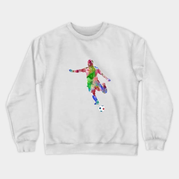 Man Soccer Player Crewneck Sweatshirt by RosaliArt